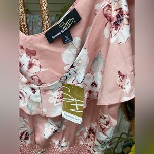 NWT💮SuzanneBetro💮Sz-M ColdShoulder/ScoopNeck ElasticWaist Soft,Sexy,Flowy,Fun